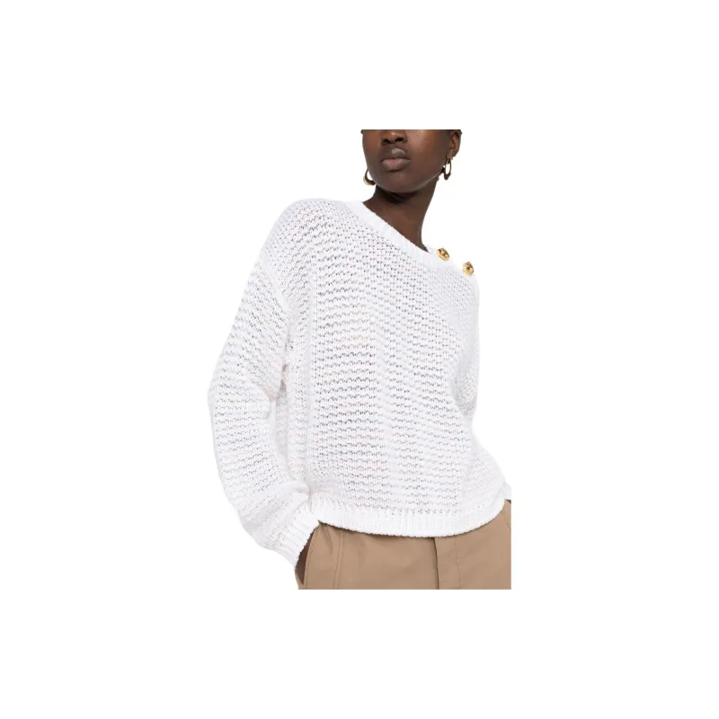 BALMAIN Cashmere Sweaters Women's White-4