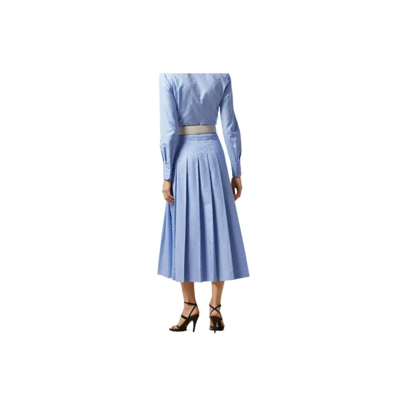 GUCCI SS24 Casual Long Skirt Women's Blue-3