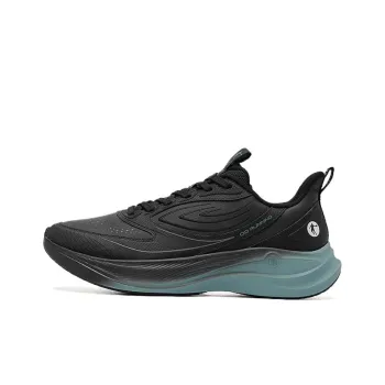 QIAODAN Abrasion Resistant Slip Resistant Low Top Casual Running Shoes Men's Black Cyan