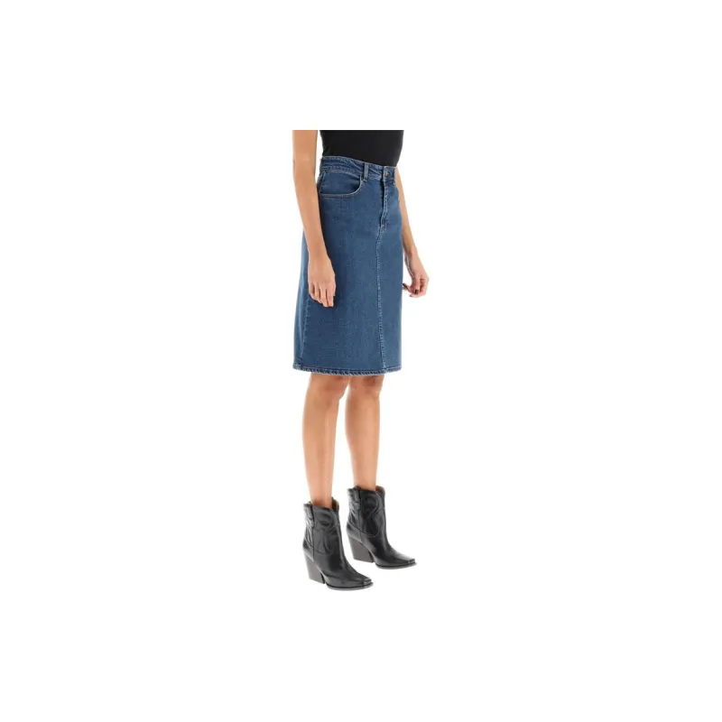 See By Chloe Denim Long Skirts Women's Blue-2