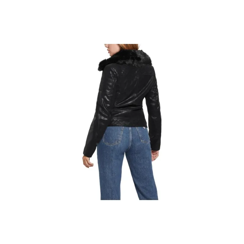 GUESS Olivia Moto Jacket Jackets Coats Women's Black-2
