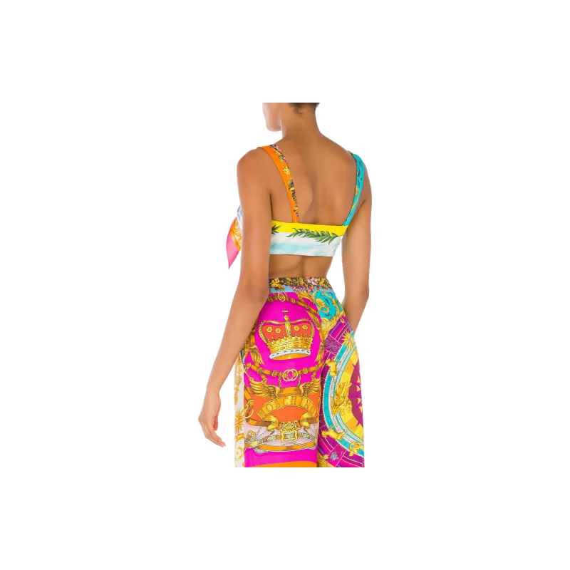 MOSCHINO Mix print Silk Bralette-2