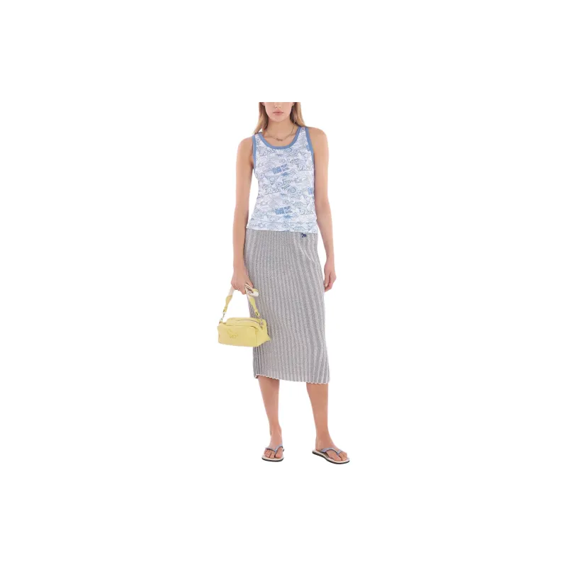 Maison Kitsune Ribbed Knit Pencil Midi Skirt-2
