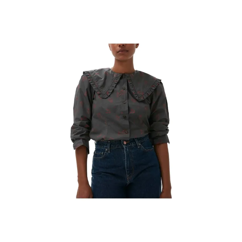 GANNI Chinese New Year Collection Shirts Women's Gray-4