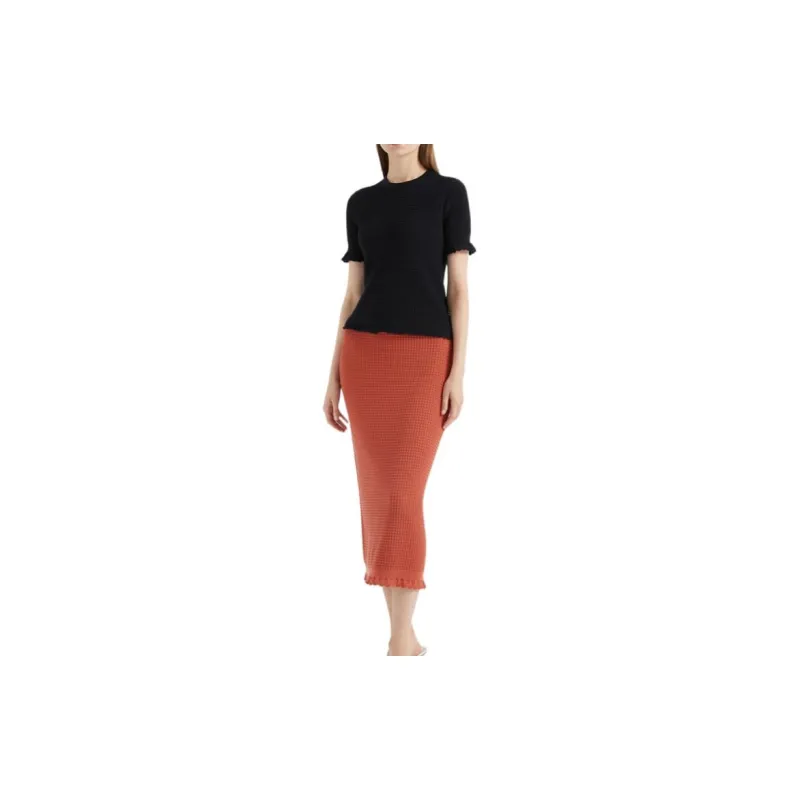 THEORY Casual Long Skirts Women's Deep Coral-1
