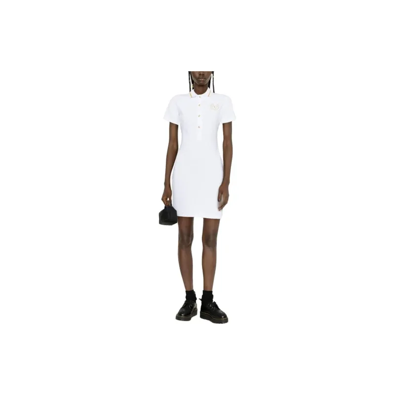 VERSACE JEANS COUTURE Short Sleeved Dresses Women's White-1