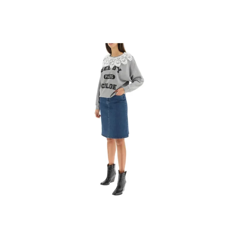 See By Chloe Denim Long Skirts Women's Blue-1