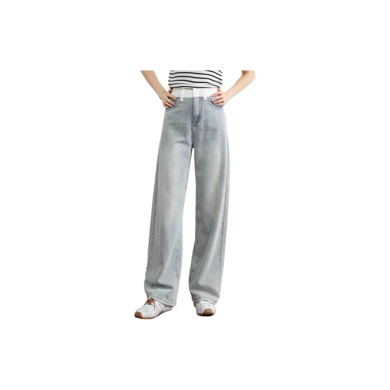HDFULERN Jeans Women's Denim Blue-3