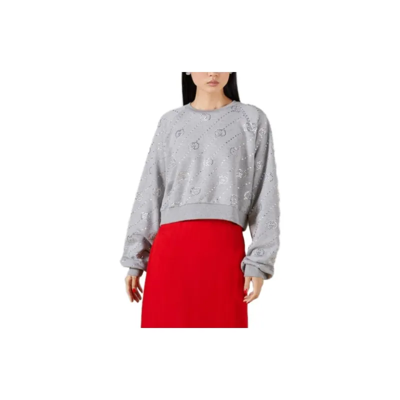 GUCCI Interlocking G Embellished Crewneck Sweatshirt-1
