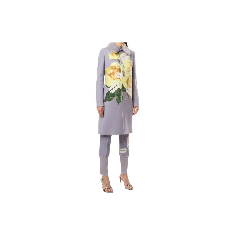 UNDERCOVER Mononoke Floral Midi Coat 'Purple'-2