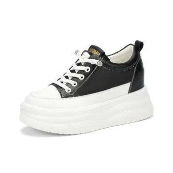 RED DRAGONFLY Small White Shoes Lightweight Height Increasing Low Top Casual Shoes Women's Black Beige