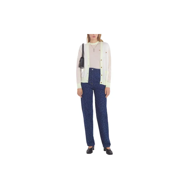 Maison Kitsune Baby Fox Patch Color Block Knit Cardigan-2