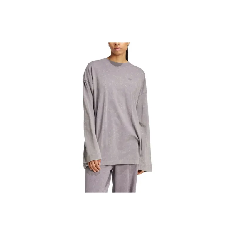 Adidas Originals Premium EssentialsWASHED T Shirt Women's Shadow Trace Gray-2