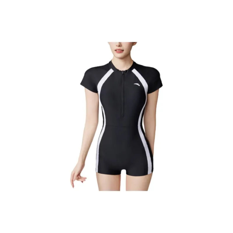 Anta One piece Swimsuit Women's Black/Pure White-1