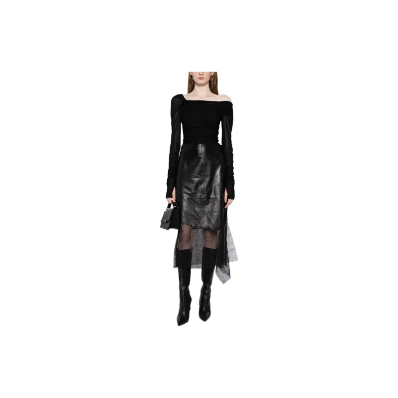 Helmut Lang Drop Shoulder Sleeve T Shirt Women's Black-1
