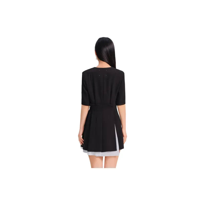 Blood Glitter Short-Sleeved Dresses Women's Black-1