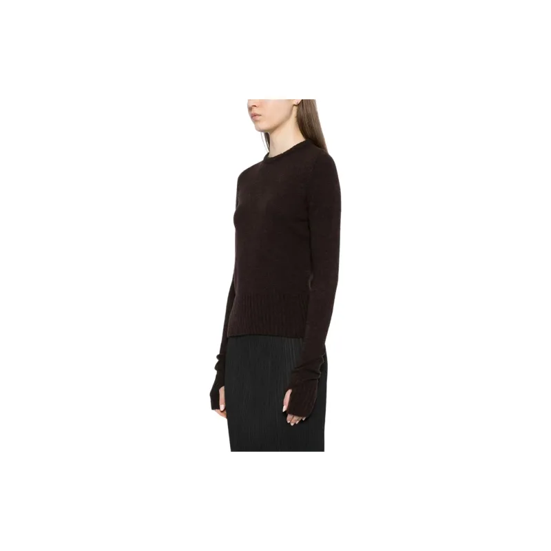 Lemaire Fitted Sweater 'Dark Acajou Melange'-3