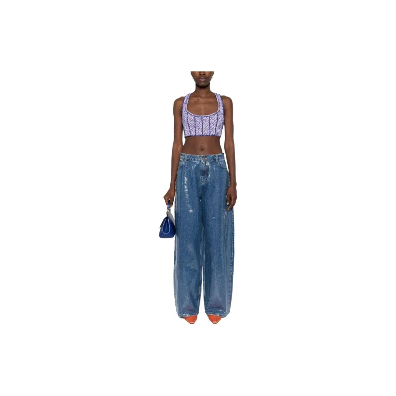 PHILOSOPHY DI LORENZO SERAFINI Coated finish Wide leg Trousers-1