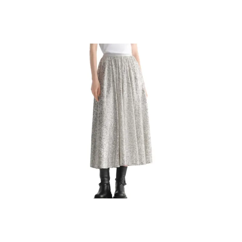 KARL LAGERFELD FW23 Casual Long Skirt Women's Silver-1