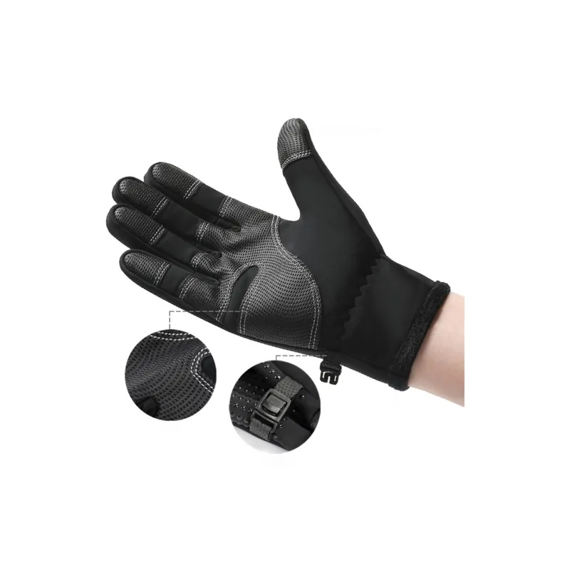 Aito Riding Equipment Cycling Glove Bicycle Unisex PU Black-3
