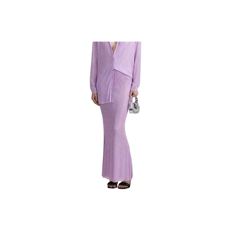 Self portrait Casual Long Skirt Women's Lilac-1