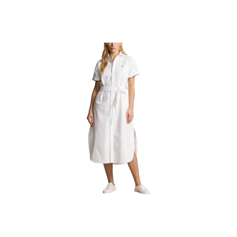 Polo Ralph Lauren SS24 Short Sleeved Dress Women's White-2