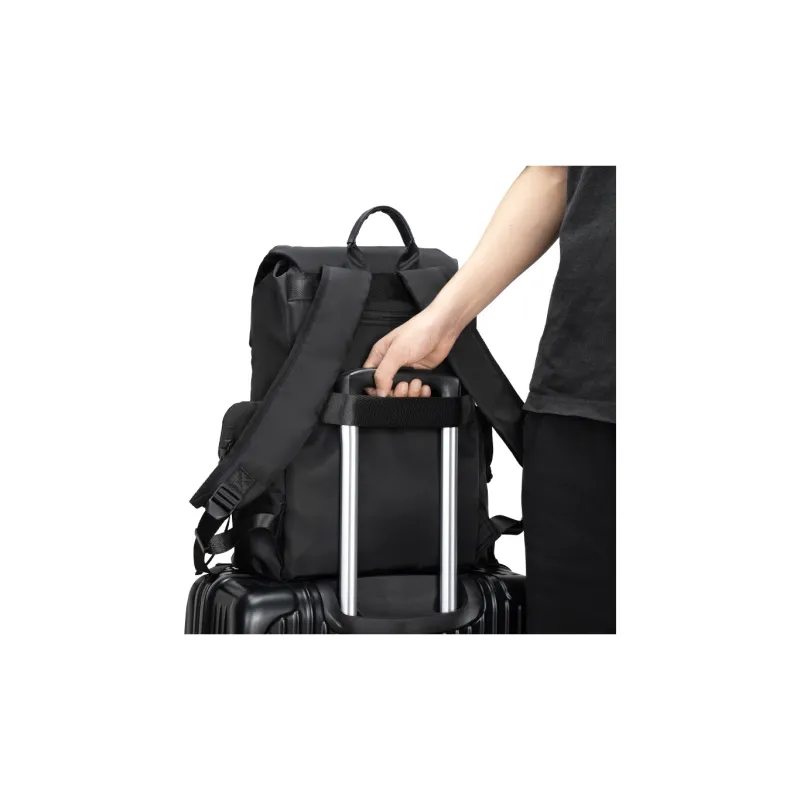 Old Man's Head Fabric Handheld Backpack Large Size Men's Black-3