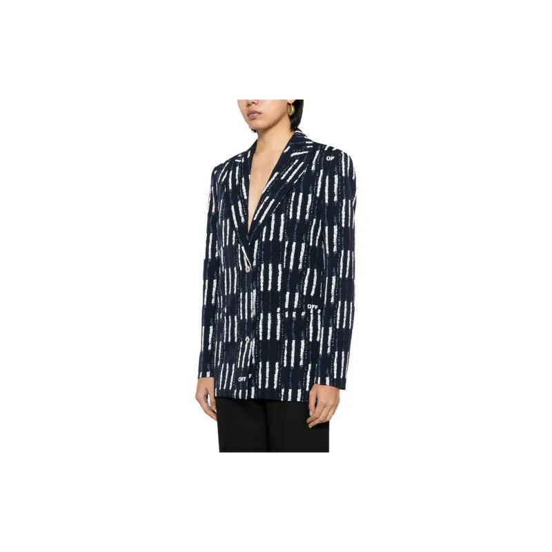 OFF WHITE Business Suit Coat Regular Fit Women's Black-3