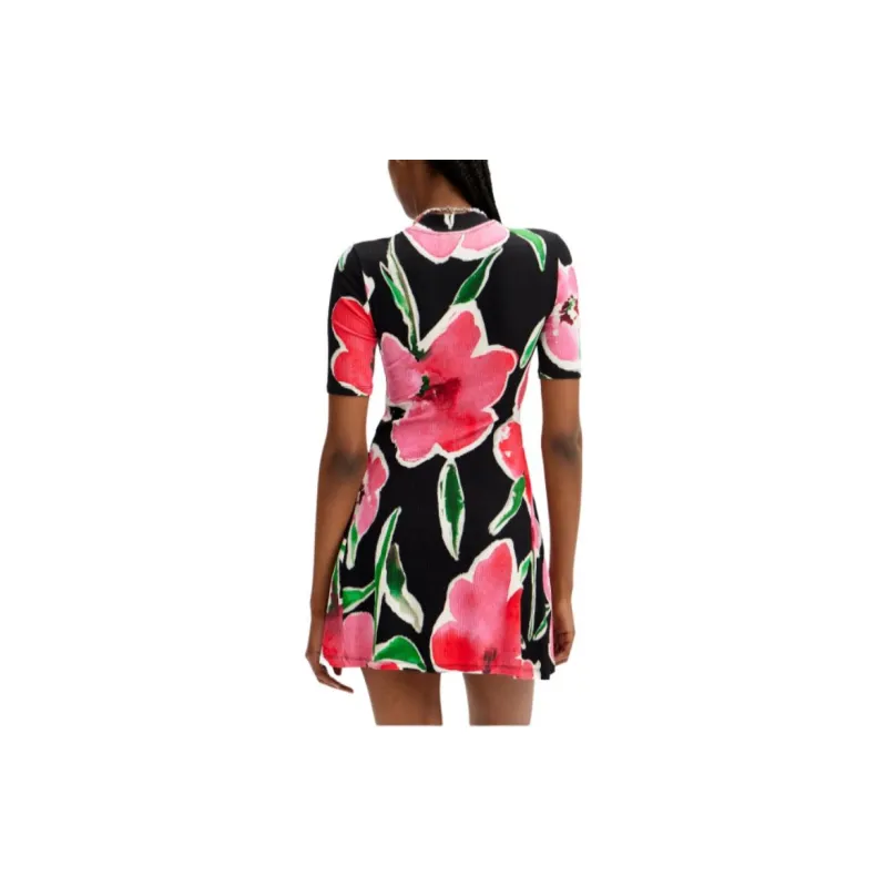 Desigual Short Sleeved Dress Women's Black-5