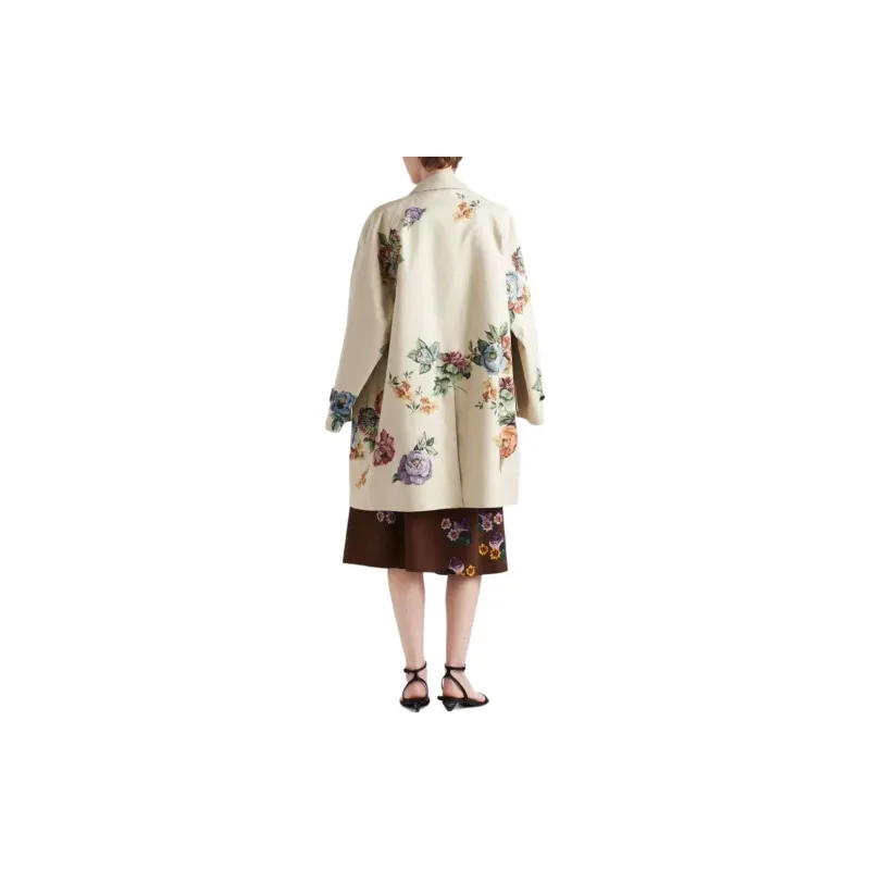 PRADA Floral Printed Long Sleeved Coat-2