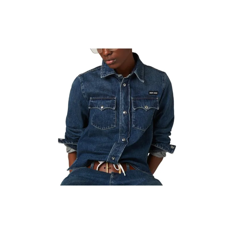 MIU MIU SS24 Shirt Women's Blue-3