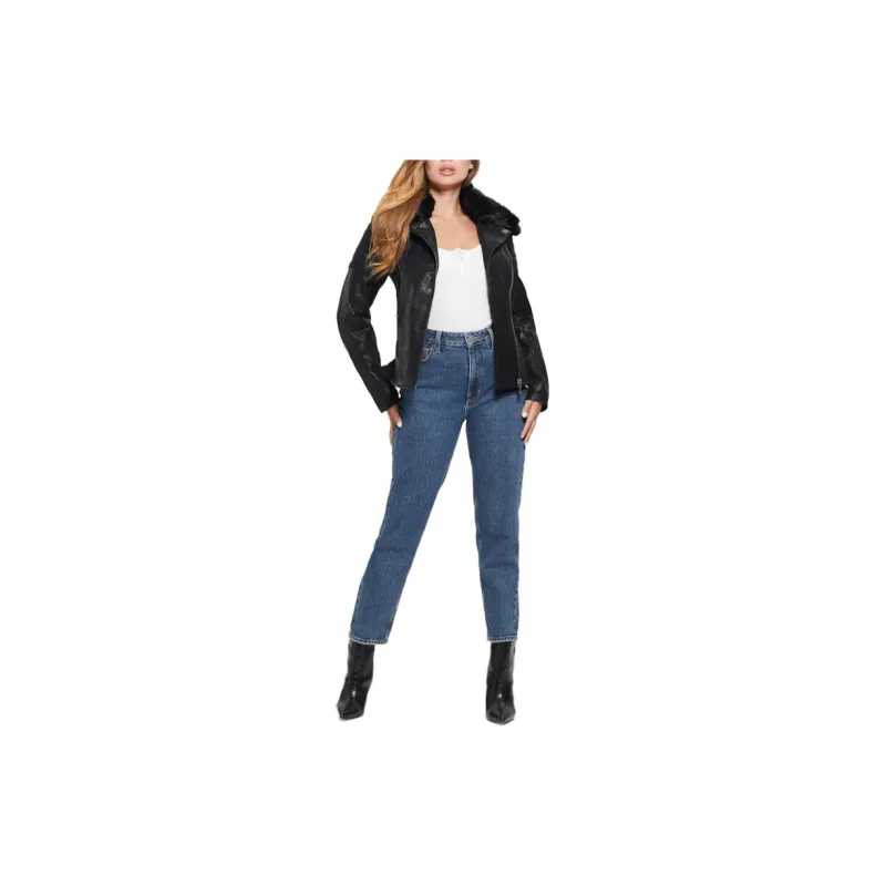 GUESS Olivia Moto Jacket Jackets Coats Women's Black-3