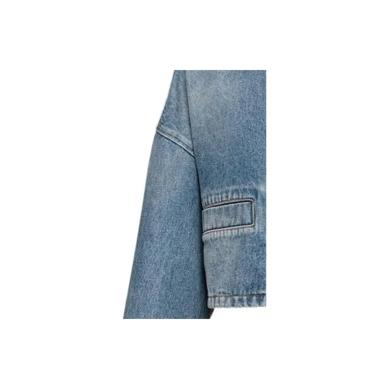 PRADA Triangle logo Denim Blouson Jacket-4