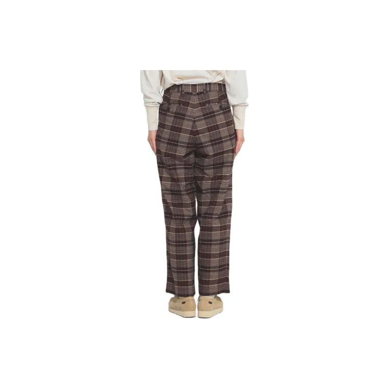 Beams BOY Casual Pants Women's Brown Plaid-3