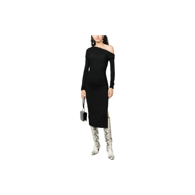 Elisabetta Franchi Long-Sleeved Dresses Women's Black-1