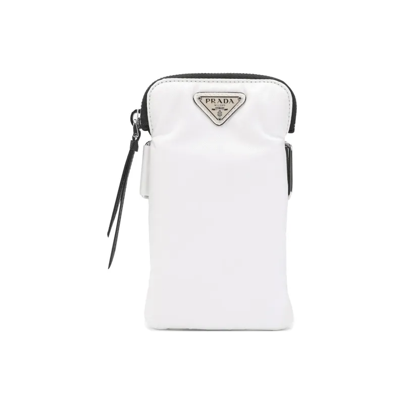 PRADA Nylon Cell Phone Pouch Unisex White-1
