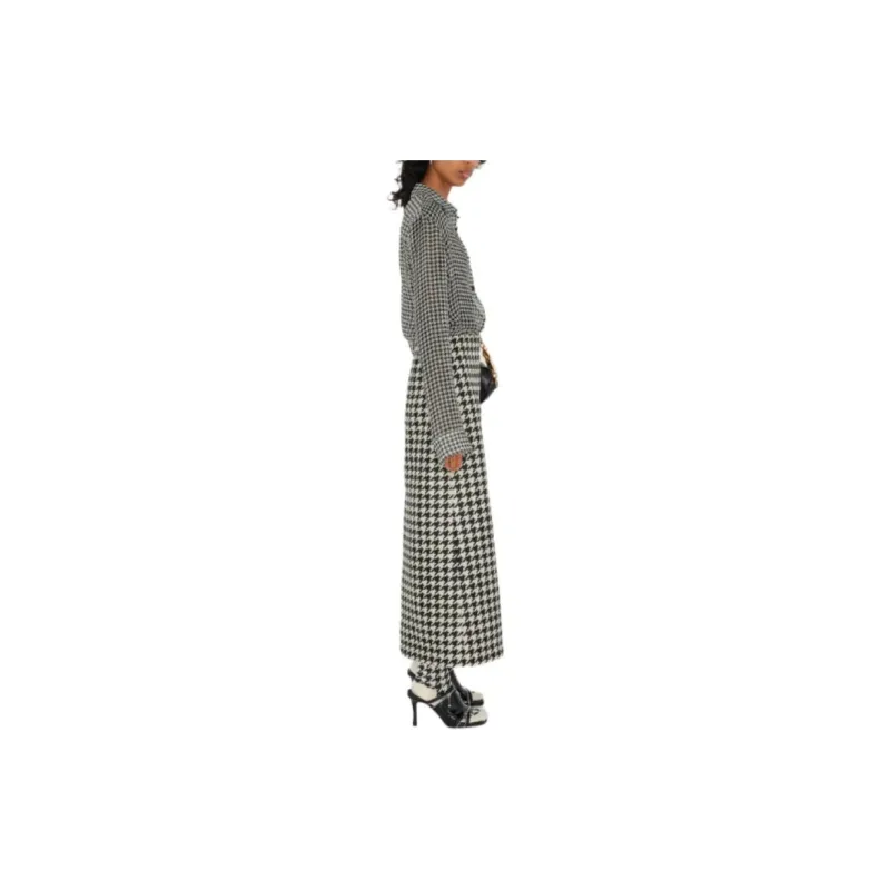 Burberry Houndstooth pattern Gabardine Cropped Trousers-4