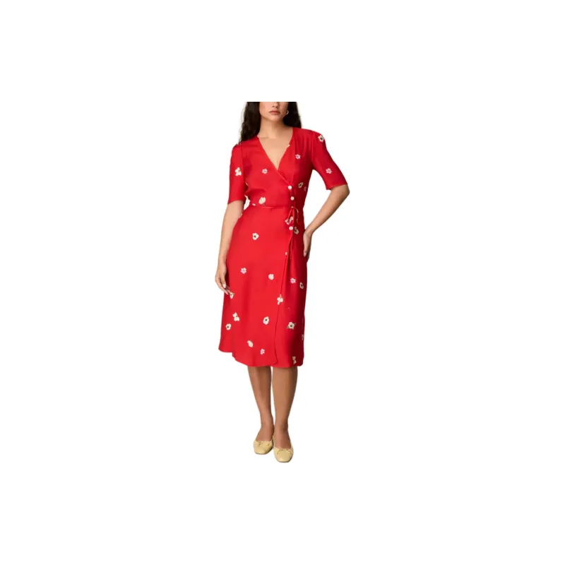 Rouje GABIN DRESS Short-Sleeved Dresses Women's Red Peony Pink-1