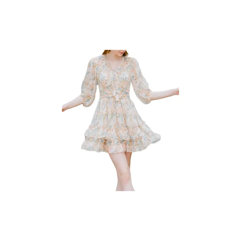 Lagogo Long-Sleeved Dresses Women's Mixed Color-3
