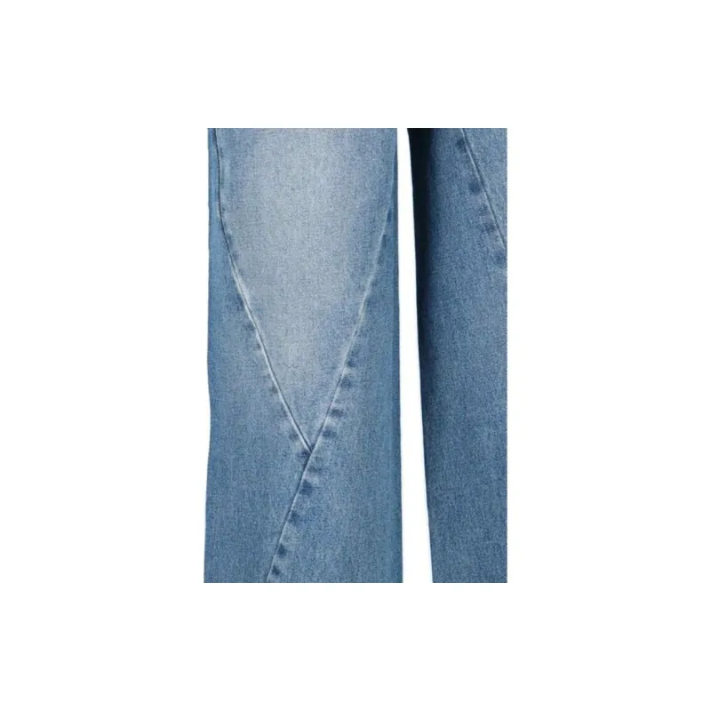 Givenchy Wide Pants With Stitching Details Com 'Medium Blue'-5