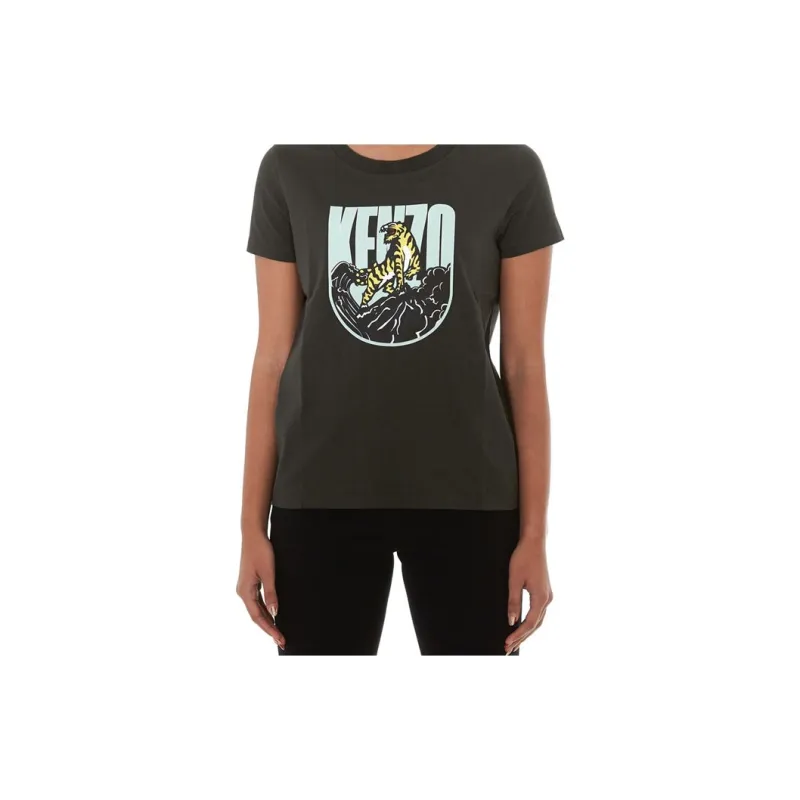 KENZO T-Shirts Women's Dark Khaki-2
