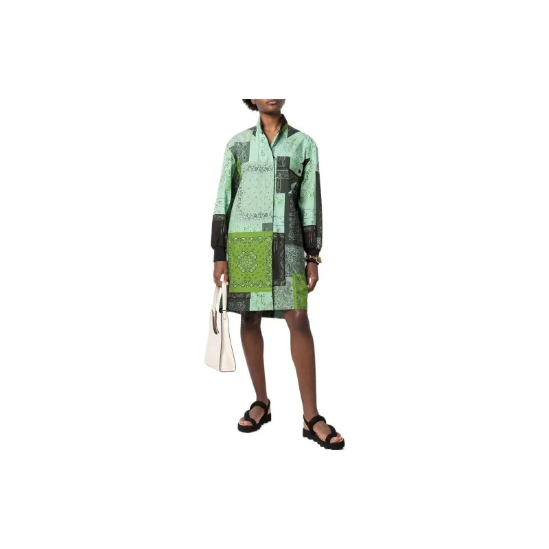 KENZO Long Sleeved Dresses Women's Green-1