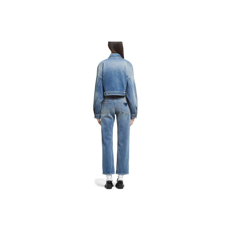 PRADA Cropped Organic denim Jacket-2