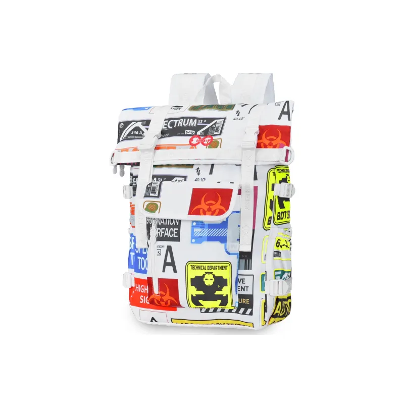 8atheist Polyester Backpack Unisex White-1