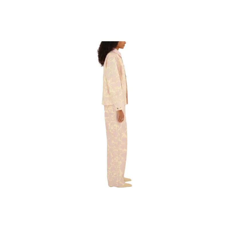 Burberry Rose-Printed High Waist Straight-Leg Trousers-5