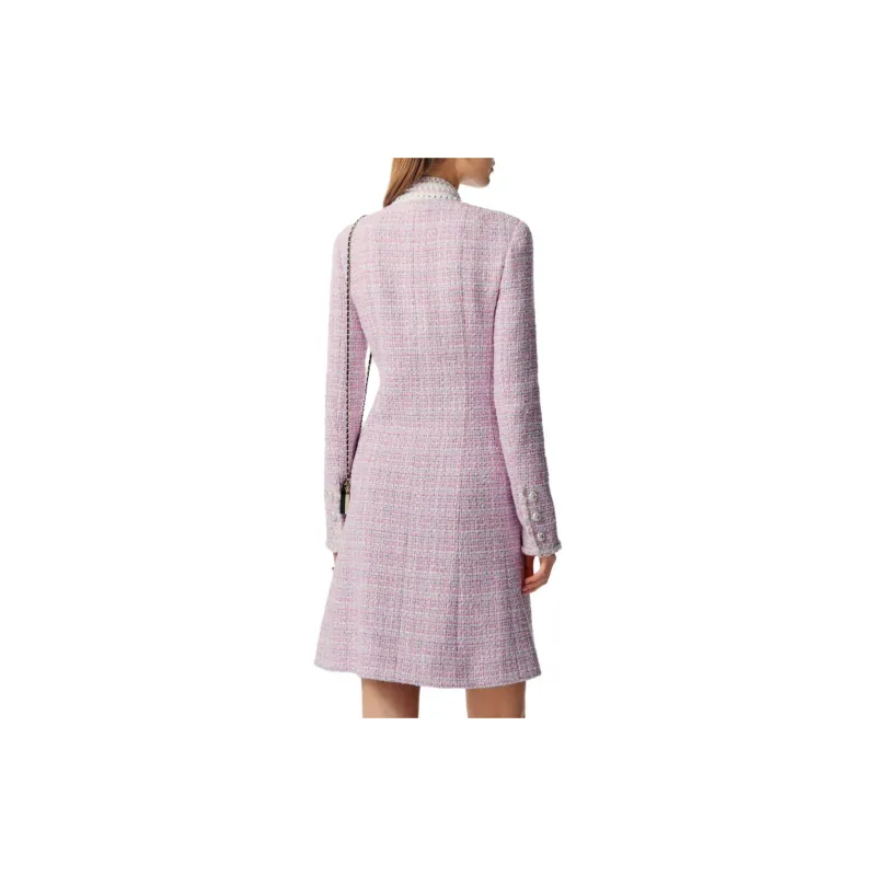 CHANEL 23 Spring And Summer Long-Sleeved Dresses Women's Pink-0