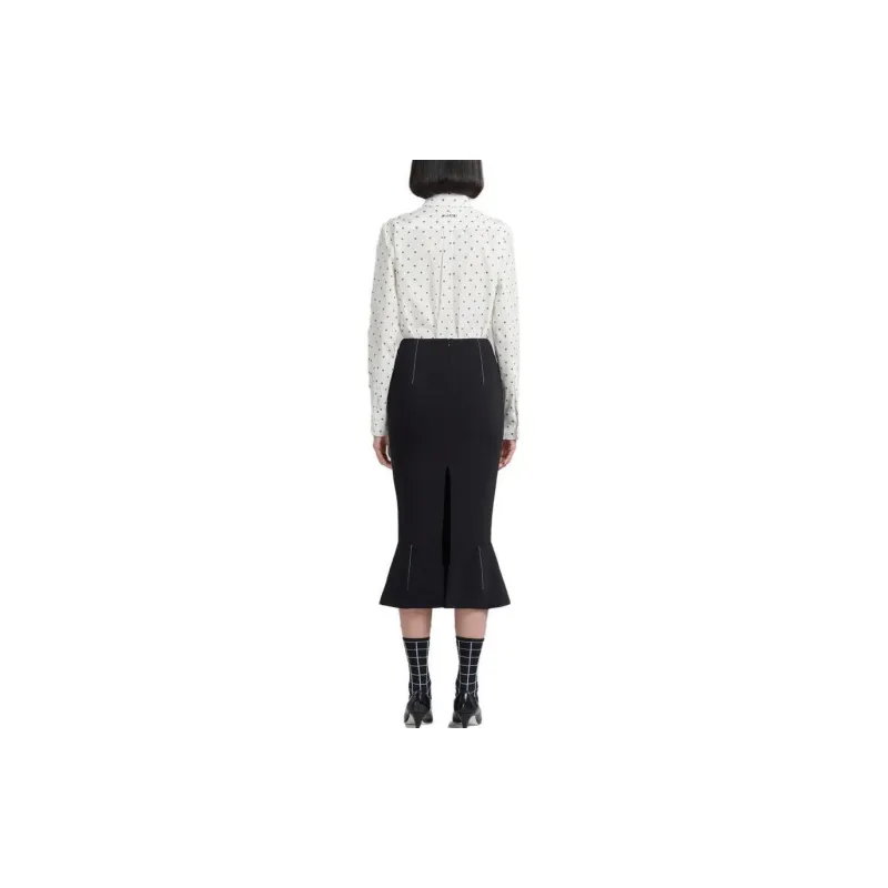 MARNI Cady Sheath Flounce Hem Skirt-2