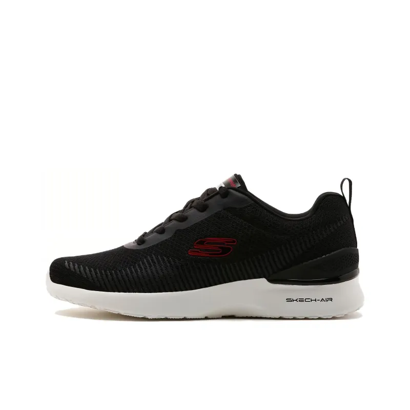 Skechers Cushioning, Wear Resistant Low Top Casual Running Shoes Men's Black Red-0