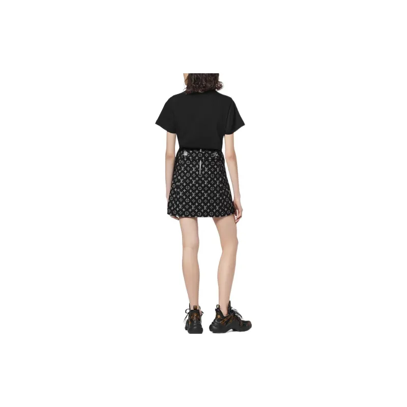 LOUIS VUITTON FW22 Casual Short Skirts Women's Black-2