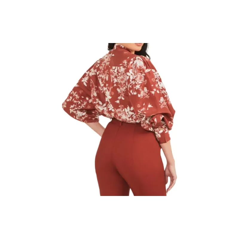 GUESS Petal Pose Yvonne Blouse Shirt Women's Red-2